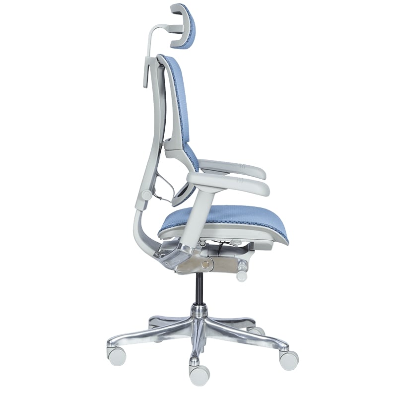 Ергономичен офис стол IOO Elite 2 сива рамка-син